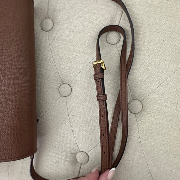 Authentic BURBERRY Macken Crossbody Bag Leather and House Check Canvas - Picture 3 of 12